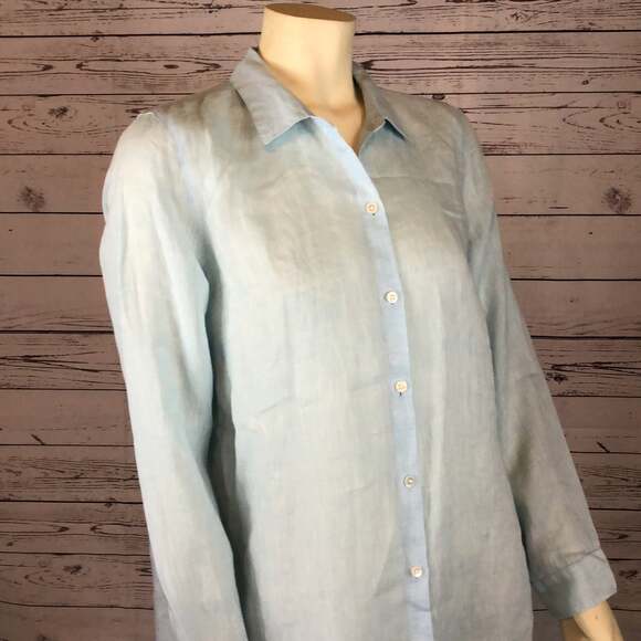 J. Jill Linen button up tunic oversized shirt blouse size medium - Picture 5 of 12